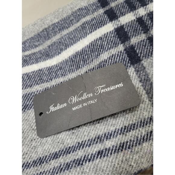 Italian Woollen Treasures Luxury 100% Lambswool Scarf Fringe Plaid‎ - NEW - Picture 8 of 8